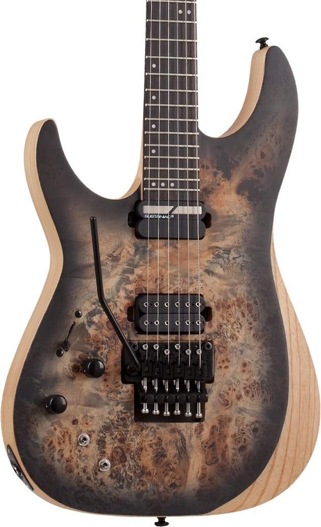 Schecter Reaper-6 Left Handed Electric Guitar in Satin Charcoal Burst