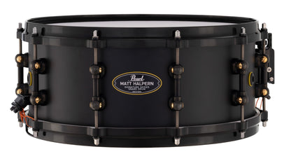 Pearl Matt Halpern 14"x6" Signature Snare Drum Black on Brass