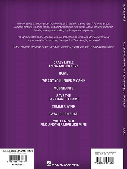 Michael Buble Pro Vocal Men Volume 27 BK/CD