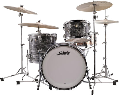 Ludwig Classic Maple Fab 3 Piece Drum Kit in Vintage Black Oyster