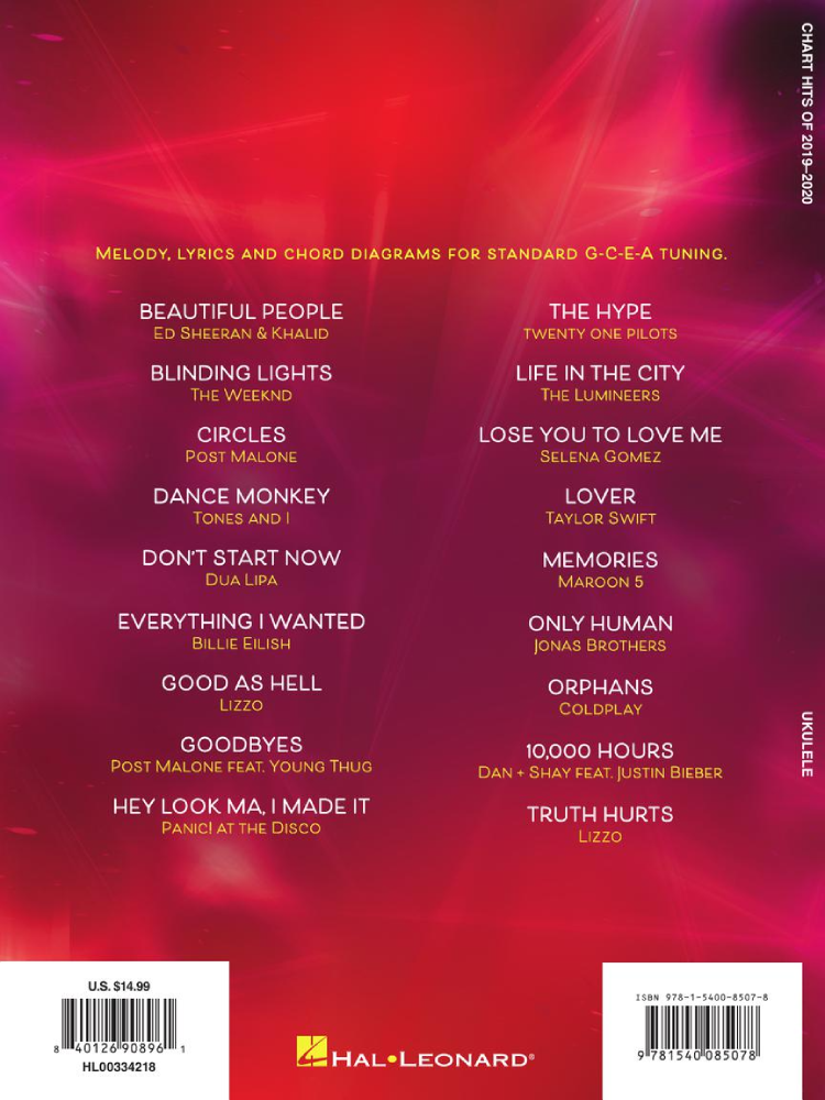 Chart Hits of 2019-2020 for Ukulele