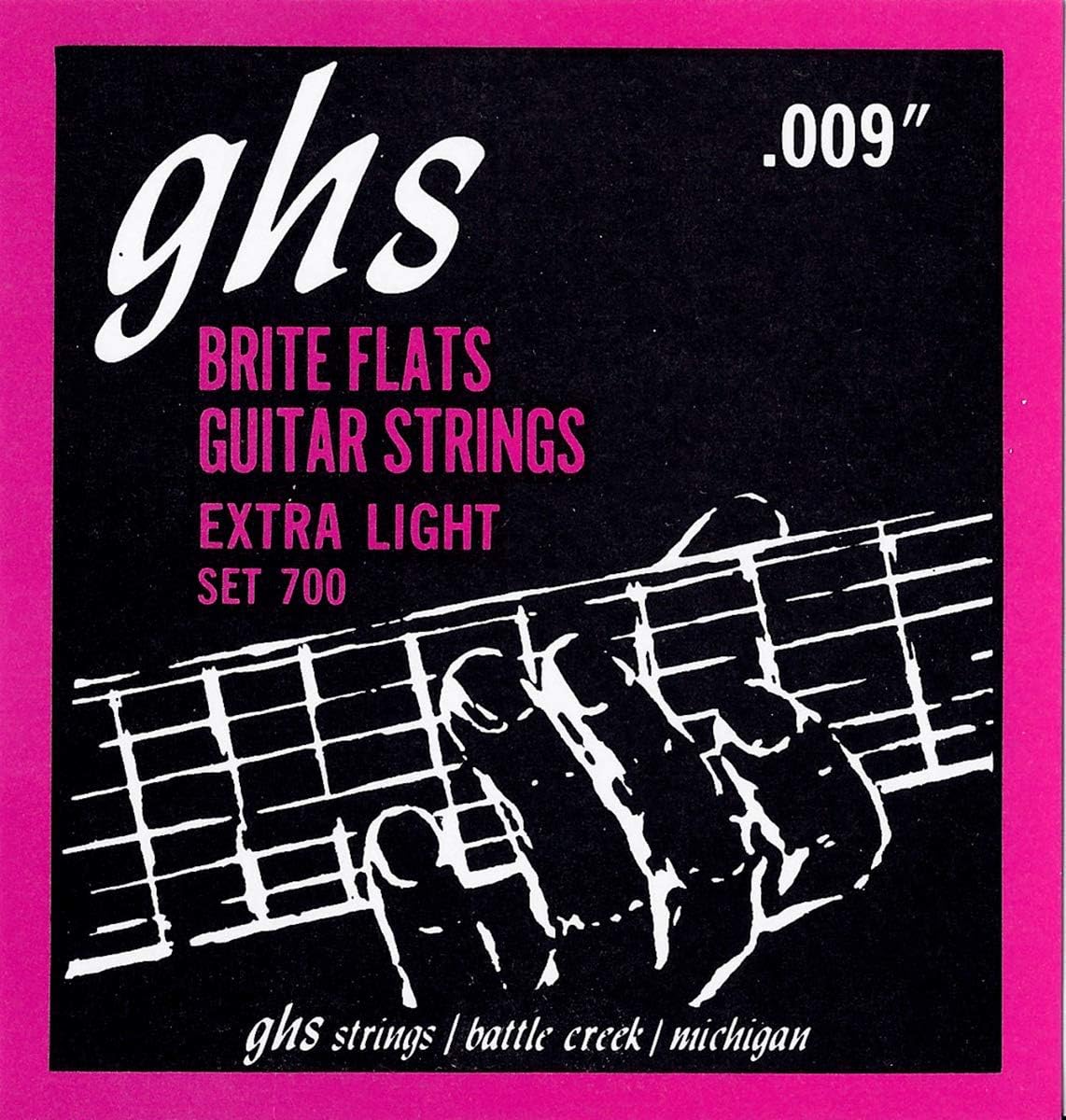 GHS 700 Brite Flats Electric Guitar Strings Extra Light 9-42 Gauge