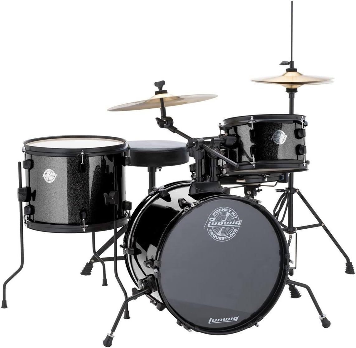 Ludwig The Pocket 4 Piece Drum Kit in Black Sparkle