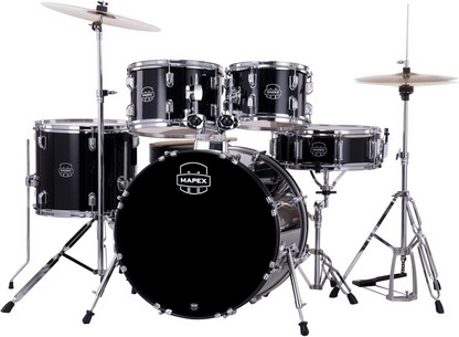 Mapex Comet 5 Piece Rock Drum Kit in Dark Black