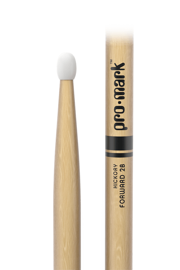 Promark Forward 2B Lacquered Hickory Nylon Tip Drumsticks