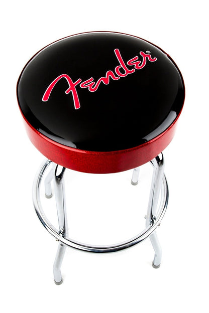 Fender® Red Sparkle Logo Barstool in Black/Red Sparkle 30"