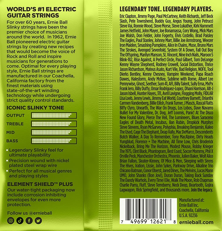 Ernie Ball Regular Slinky Nickel Wound 7 String Electric Guitar Strings 10-56 Gauge