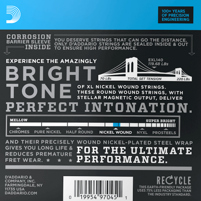 D'Addario EXL140 10P Nickel Wound 10 sets Electric Guitar Strings Light Top Heavy Bottom 10-52 Gauge