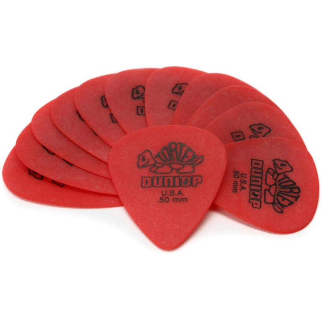Jim Dunlop Tortex Standard Guitar Picks .50mm 12 Pack in Red