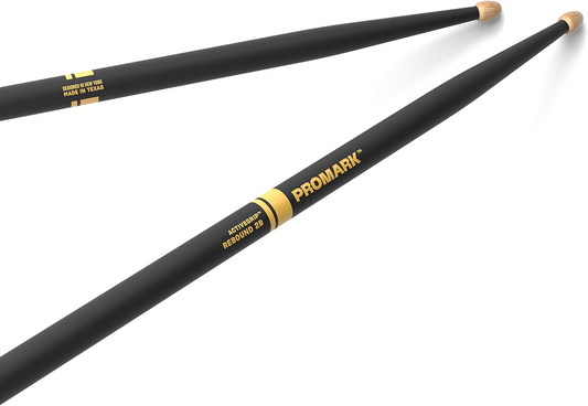 Promark R2BAG Rebound 2B Hickory Active Grip Wood Tip in Black