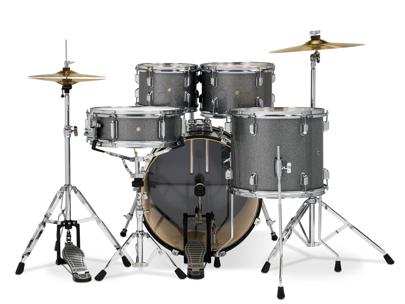 PDP Center Stage 20" 5 Piece Drum Kit in Silver Sparkle