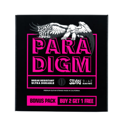 Ernie Ball 3373 Paradigm Super Slinky 3 Pack Electric Guitar Strings 9-42 Gauge