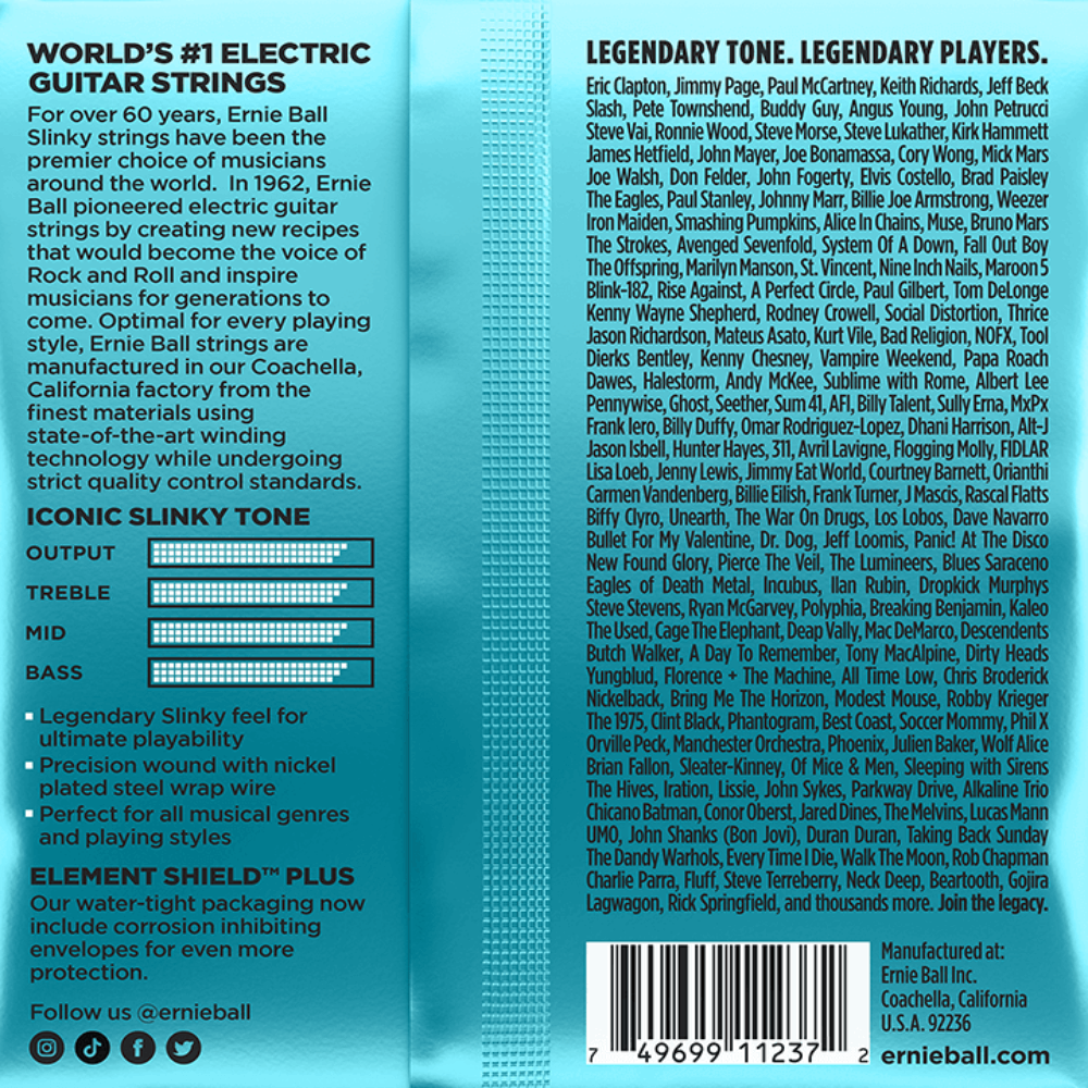 Ernie Ball Mighty Slinky Nickel Wound Electric Guitar Strings 3 Pk 8.5-40 Gauge