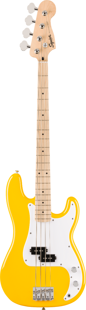 Squier FSR Squier Sonic Precision Bass, Maple Fingerboard, White Pickguard in Graffiti Yellow