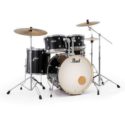 Pearl Export Plus 5-Piece Rock Drum Kit with Cymbal Pack in Jet Black