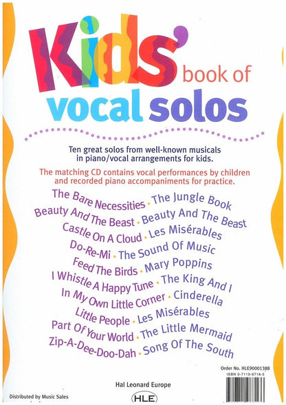 Kids' Book of Vocal Solos BK/CD
