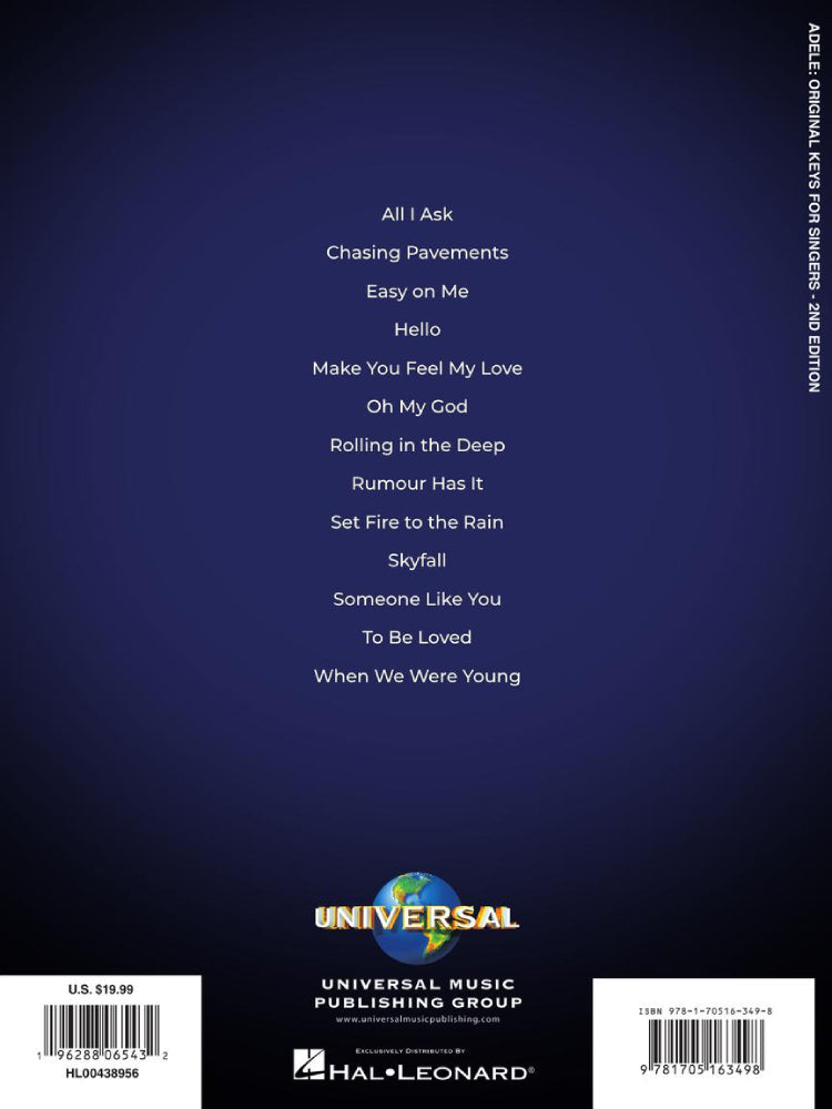 Adele Original Keys For Singers 2nd Edition