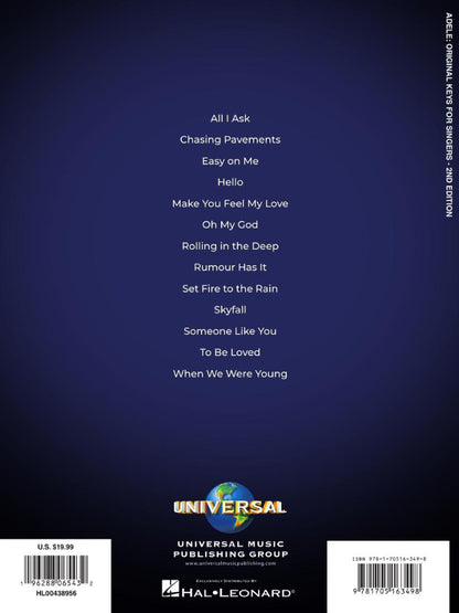 Adele Original Keys For Singers 2nd Edition