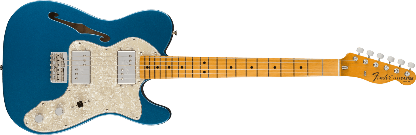 Fender American Vintage II 1972 Telecaster Thinline, Maple Fingerboard in Lake Placid Blue