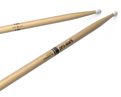Promark Forward 2B Lacquered Hickory Nylon Tip Drumsticks