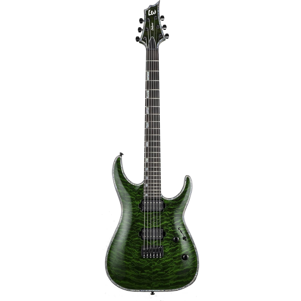 ESP LTD H 1001QM Electric Guitar in See Thru Green