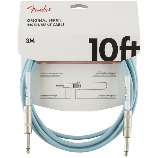 Fender Original Series Instrument 10 feet Cable in Daphne Blue