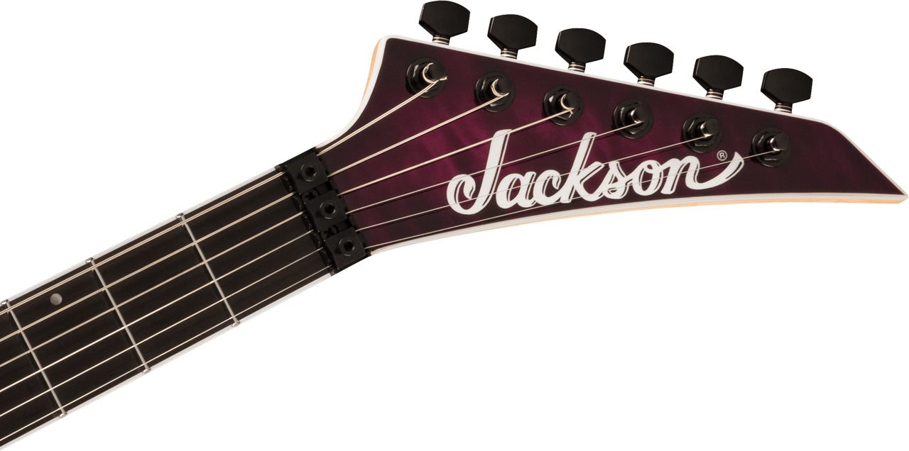 Jackson Pro Plus Series Dinky DKAQ, Ebony Fingerboard in Transparent Purple Burst