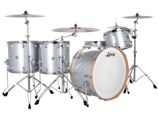Ludwig Continental 1 Up 2 Down 5 Piece Shell Pack in Silver Sparkle