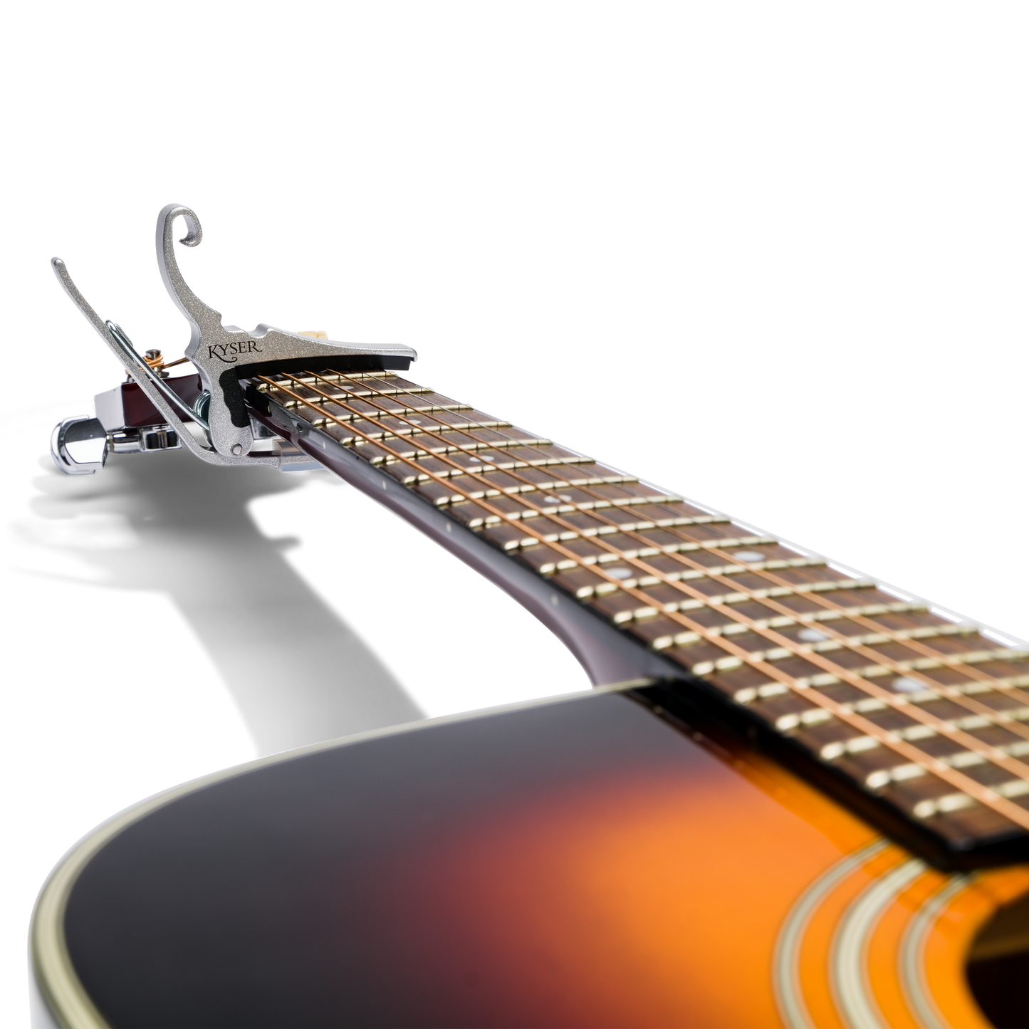 Kyser Quick Change Acoustic Guitar Capo in Silver