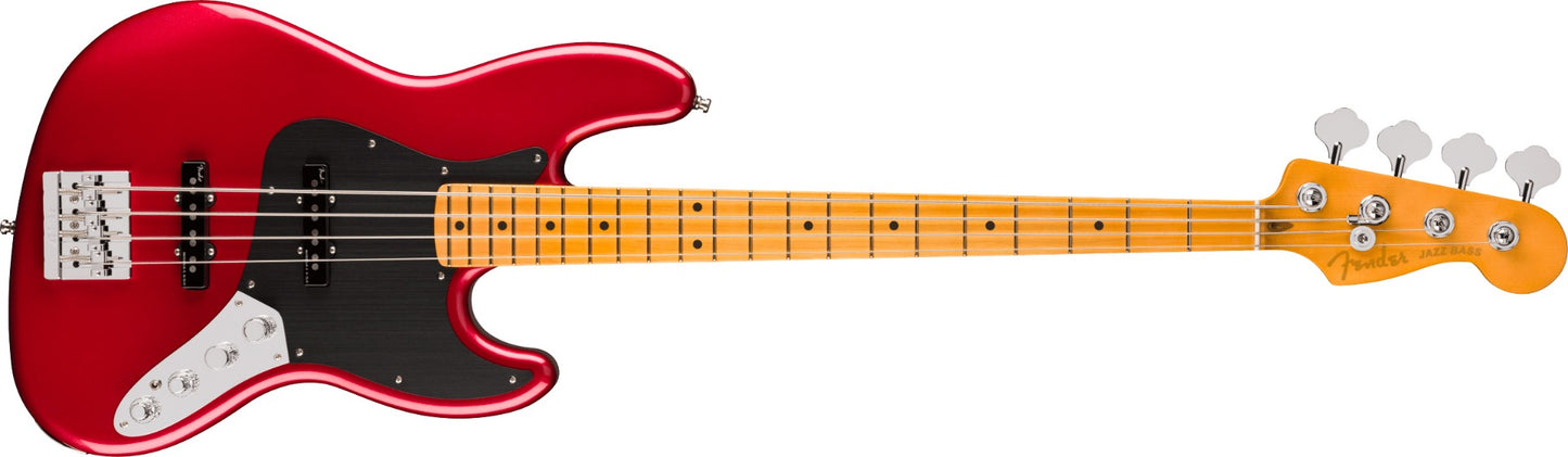 Fender American Ultra II Jazz Bass, Maple Fingerboard in Sinister Red