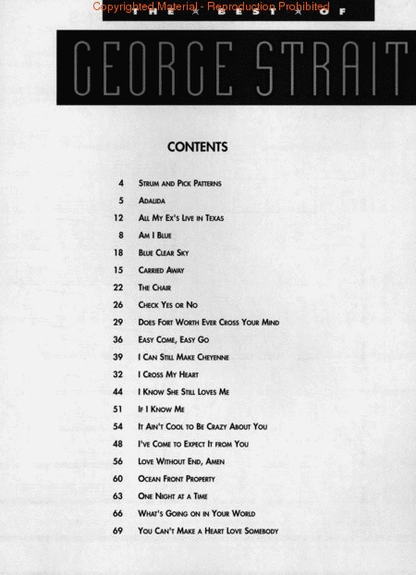 The Best Of George Strait Easy Guitar Notes & Tab