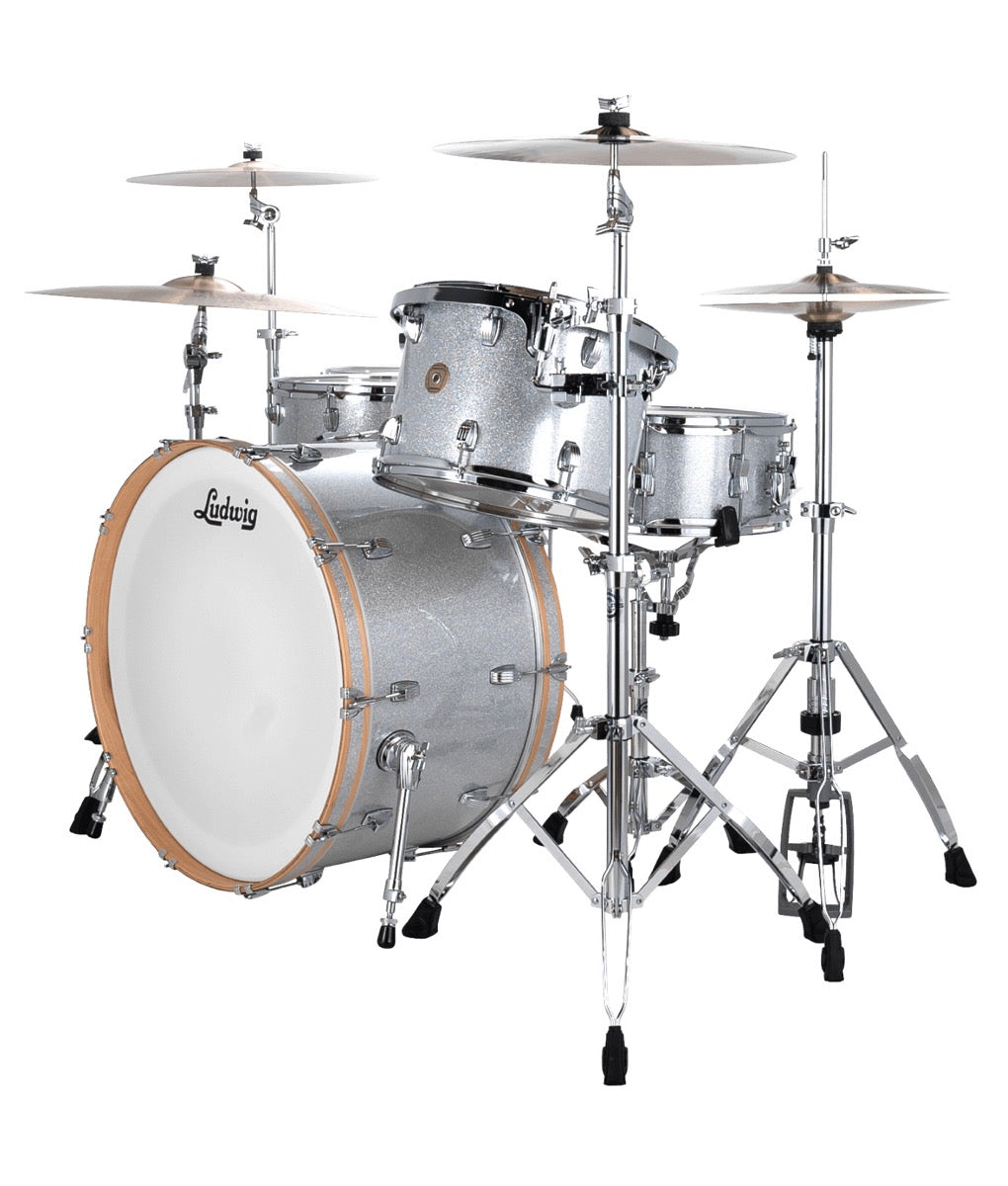 Ludwig Continental 1 Up 2 Down 5 Piece Shell Pack in Silver Sparkle