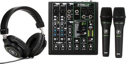 Mackie Performance Bundle With PROFX6V3 Effects Mixer With USB Two EM-89D Dynamic Mics and MC-100 Headphones