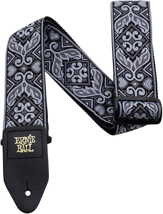 Ernie Ball Classis Jacquard Guitar Or Bass Strap in Tribal Silver And White