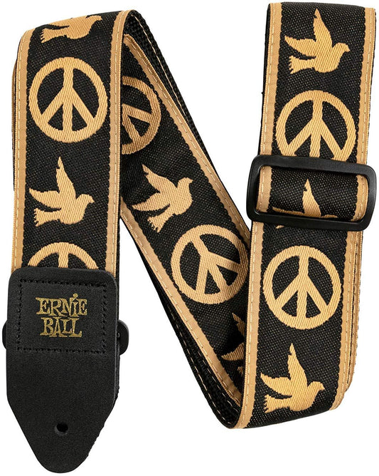 Ernie Ball Classis Jacquard Guitar Or Bass Strap in Peace Love Dove