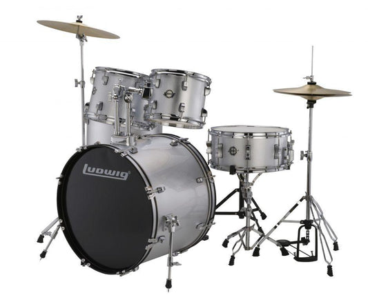 Ludwig Accent Drive 5 Piece Drum Kit in Silver