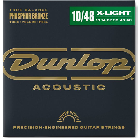 JIM DUNLOP Phosphor Bronze Acoustic Guitar Strings 10-48 Gauge