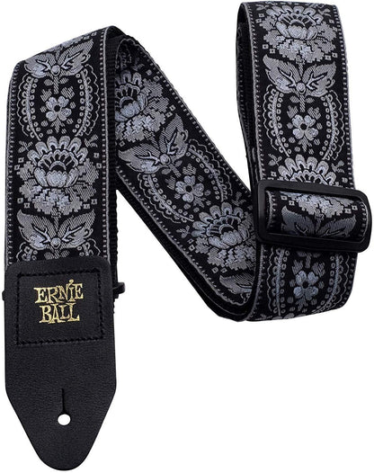 Ernie Ball Classis Jacquard Guitar Or Bass Strap in Royal Orleans Silver
