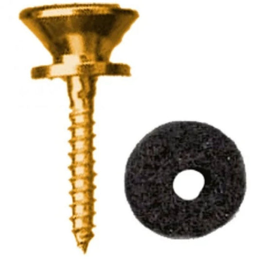 Dr Parts GPK56 Guitar Strap End Pin Flat Top Felt & Screw in Gold