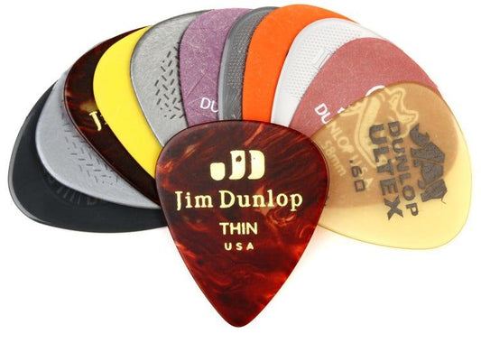 Jim Dunlop Variety Guitar Pick Light & Medium 12 Pack