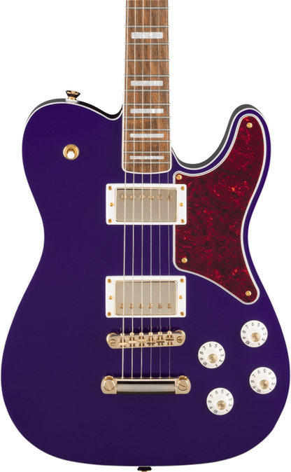 Squier FSR Paranormal Troublemaker Telecaster Deluxe, Laurel Fingerboard, Tortoiseshell Pickguard, Gold Hardware, Matching Headstock in Purple Metallic