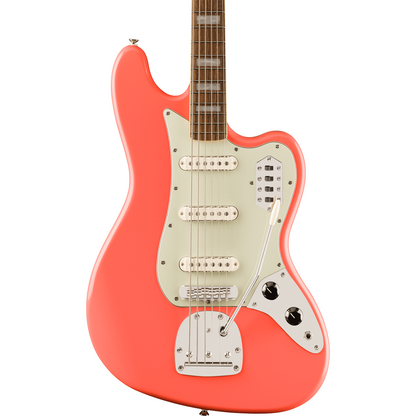 Squier FSR Classic Vibe™ Bass VI, Laurel Fingerboard, Mint Pickguard, Matching Headstock in Tahitian Coral