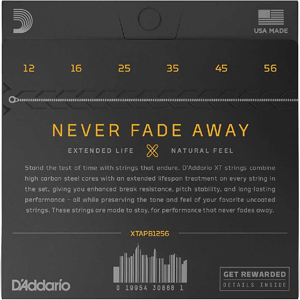 D'Addario XT Phosphor Bronze Acoustic Guitar Strings Light Top Medium Bottom 12-56 Gauge