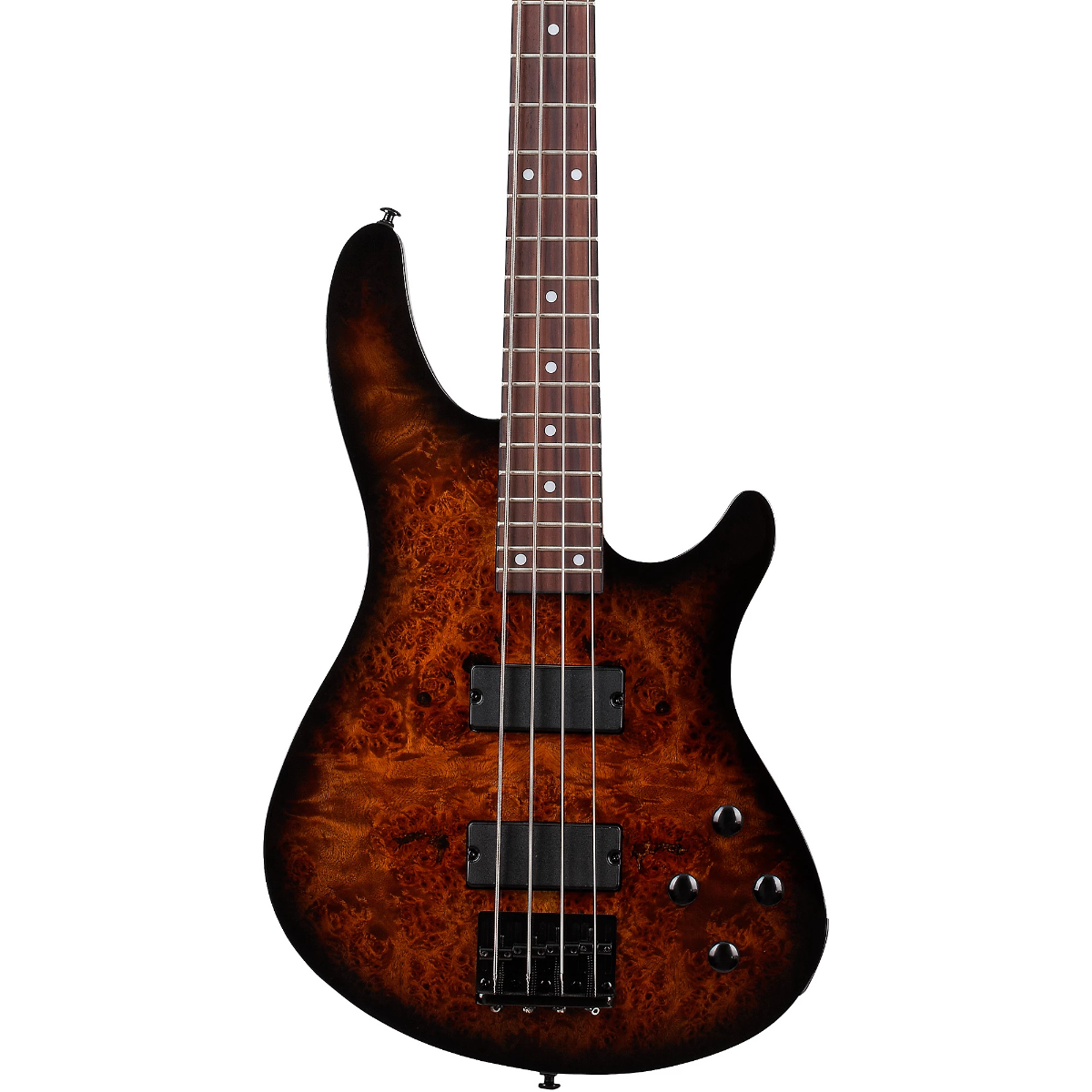 Schecter Guitar C-4 Standard Electric Bass Guitar in Tobacco Burl