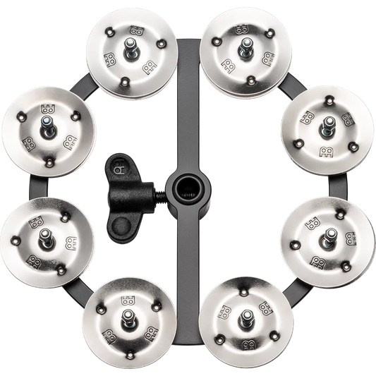 Meinl Percussion HTHH1BK Headliner Series Hihat Tambourine Single Row Stainless Steel Jingles 5"