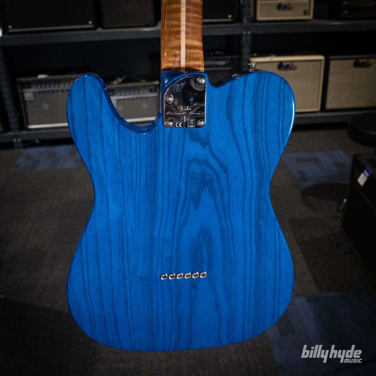 Fender Custom Shop American Custom Telecaster NOS Electric Guitar in Sapphire Blue Transparent