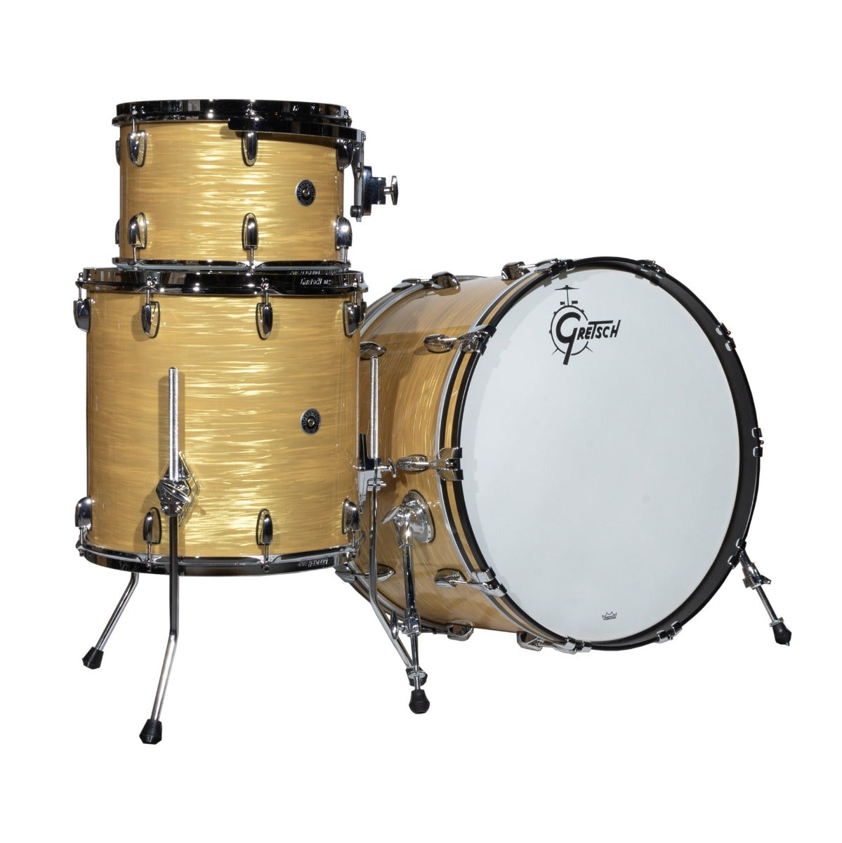Gretsch Drums Brooklyn Series 3 Piece Shell Pack (20BD,12T, 14FT) in Antique Oyster Nitron