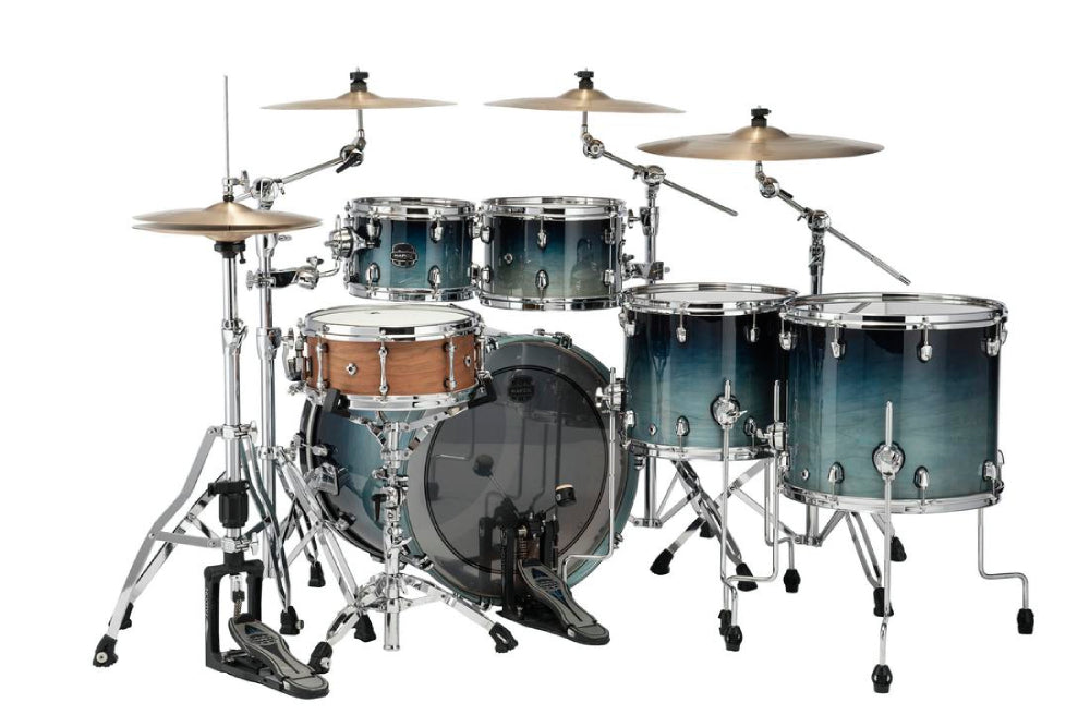 Mapex Saturn Maple Walnut 5 Piece Shell Pack in Teal Blue Fade