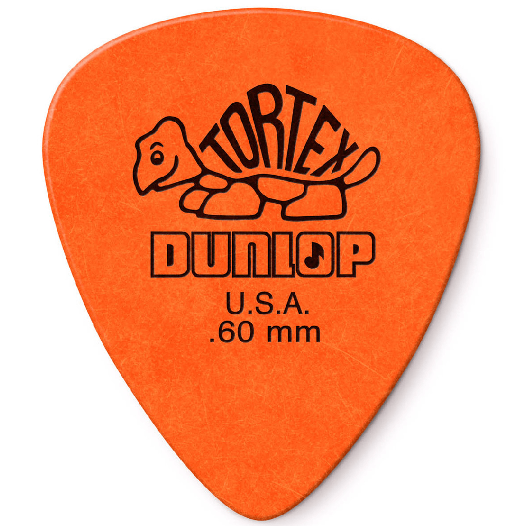 Jim Dunlop Tortex Standard Guitar Pick .60mm 12 Pack in Orange