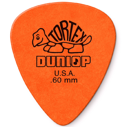 Jim Dunlop Tortex Standard Guitar Pick .60mm 12 Pack in Orange